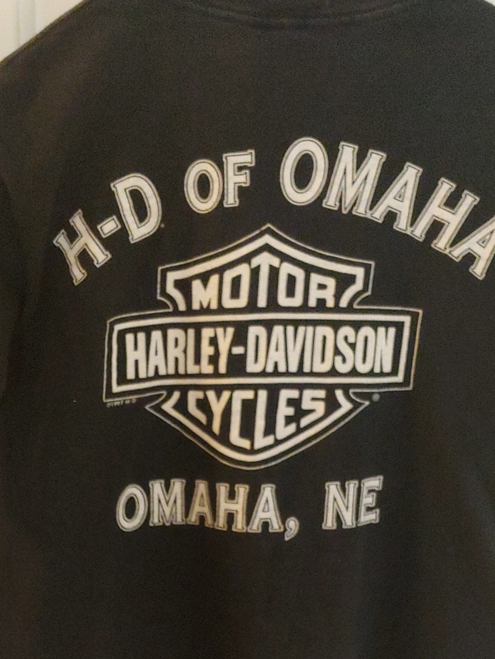 Harley-Davidson Black Tee with White Motorcycles Shield Graphic